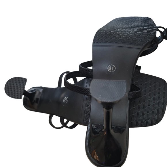 Women Sandals Square Toe Ladies Heel Mules (10) - Picture 3 of 6